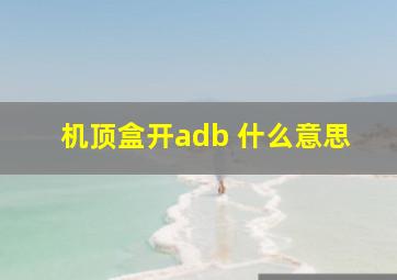 机顶盒开adb 什么意思